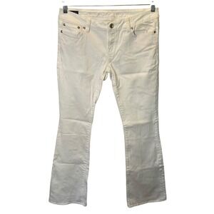 Buffalo David Bitton Felow Flare Jeans Womens 31 White Mid Rise Stretch Denim